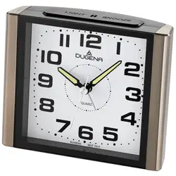 DUGENA Vekkerur /12x10/Sweep/Beep alarm/Snooze/Lys/Gull-sort