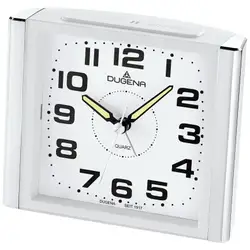 DUGENA Vekkerur /12x10/Sweep/Beep alarm/Snooze/Lys/Hvit-hvit