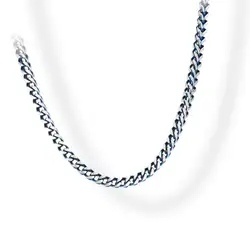 RB Necklace Vintage steel MAJOR 4mm Bicolor IP Blue 50cm