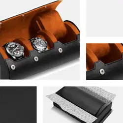 Roll 3 watches BOUVERET - Black/Brown inside