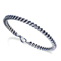 RB Bracelet Vintage steel MAJOR 4mm Bicolor IP Blue 20,5cm