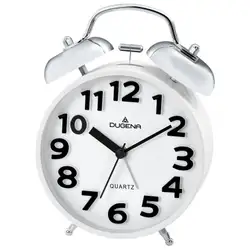 DUGENA Vekkerur /Ø11/Sweep/Bjelle alarm/Hvit
