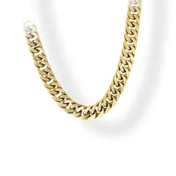* RB Necklace Satined steel CROONER 8mm IP Gold