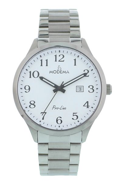 Modema MD6001.01 Ø42 Stål/Hvit skive tall/Stål lenke