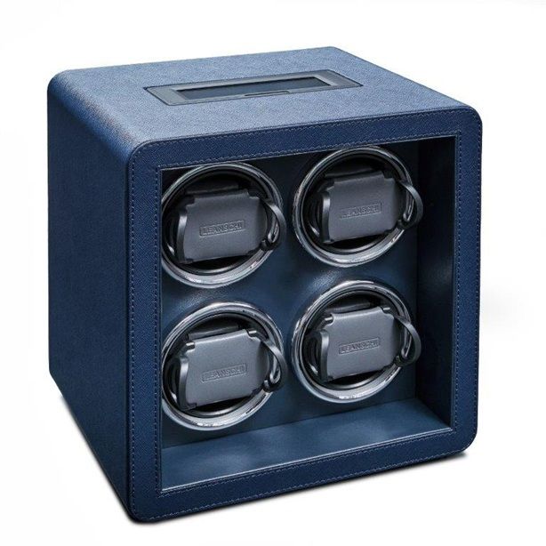 Leanschi watch winder 4 slots/blue saffino