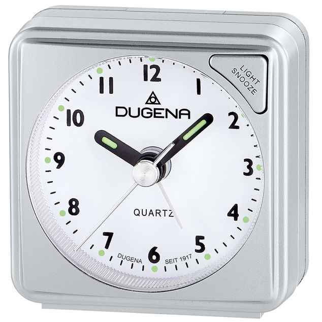 * DUGENA Vekkerur /6x6/Snooze/Beep alarmLys/Grå