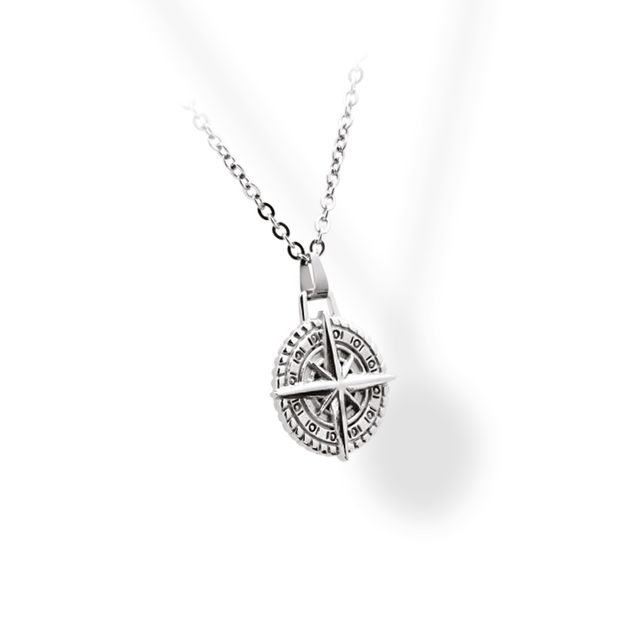RB Pendant CAP HORN 25x20mm Polished Steel Adjustable Chain