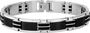 * RB Bracelet Steel/PU MAGNUM 10,5mm Bicolor IP Black 22cm
