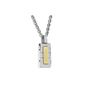 RB necklace EMPREINTE 9x19mm bic IP gold/satined steel